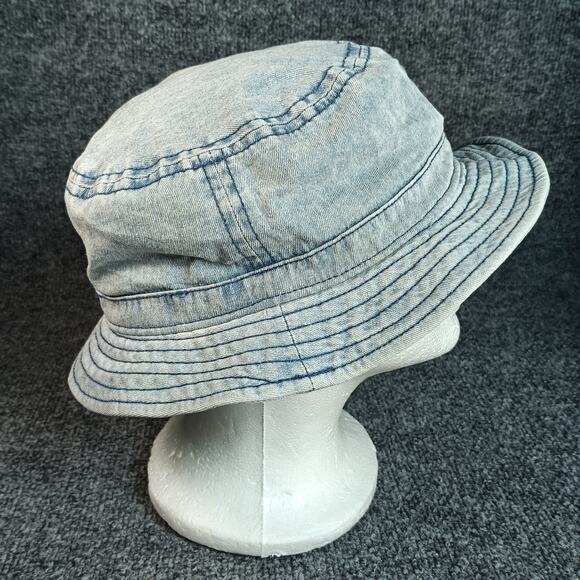 Adidas Originals Bucket Hat Size Small Light Blue Denim Trefoil Logo - Picture 3 of 6